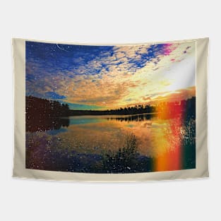 Retro Vintage Tumblr Landscape - Sky Reflection In Water Tapestry