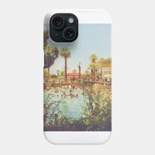 Beautiful Palm Trees Photography design with blue sky and swimming pool holiday vibes Phone Case