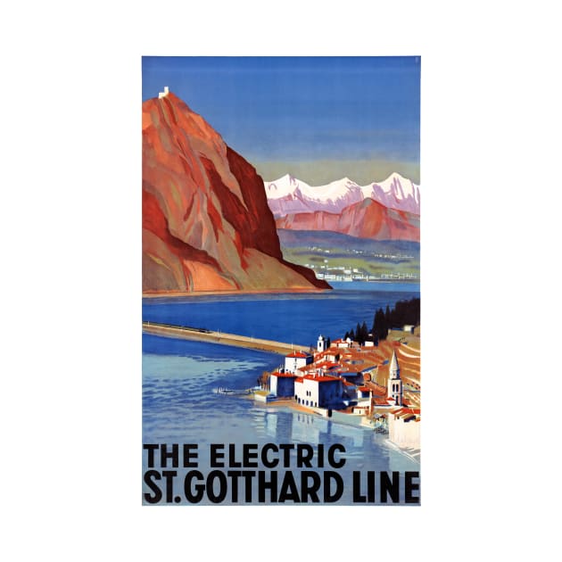 Vintage Travel Poster Switzerland The Electric St. Gotthard Line by vintagetreasure