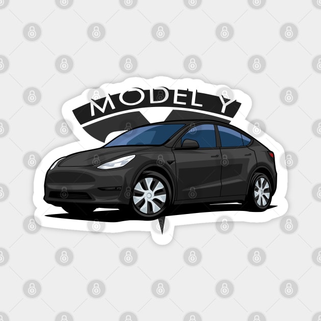 Model Y electric car black Magnet by creative.z