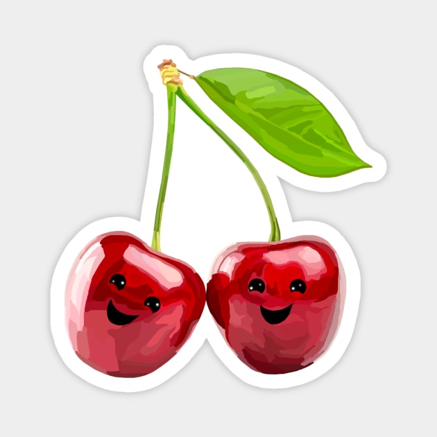 Cheery Pair of Red Cherries Magnet by Art by Deborah Camp