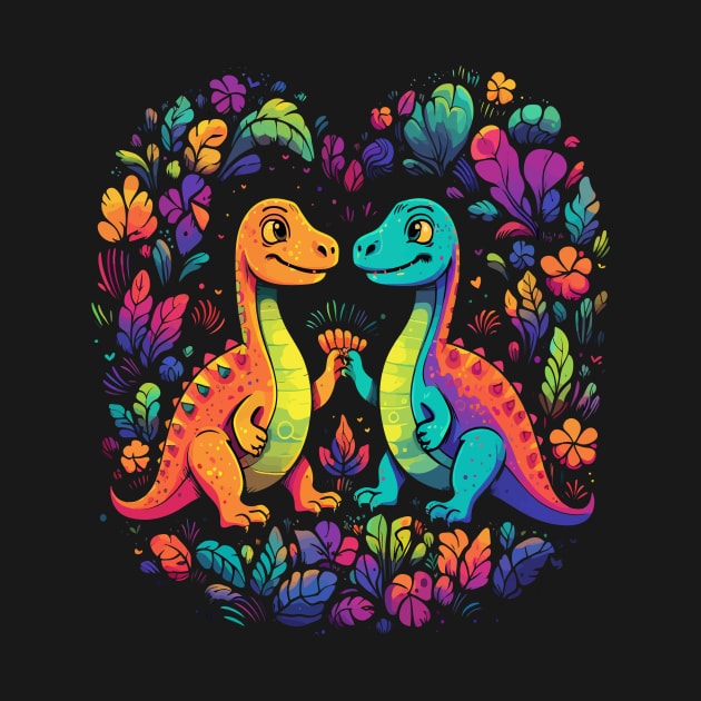 Dinosaur Couple Valentine by JH Mart