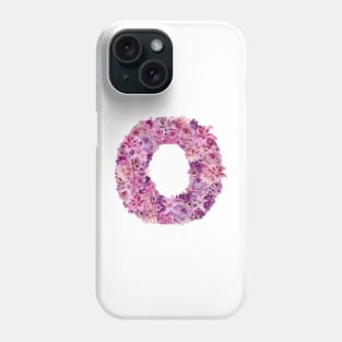 Pink Floral Letter O Phone Case