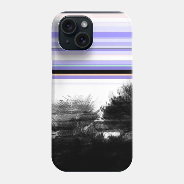 Abstract landscape digital painting Phone Case by Recreation