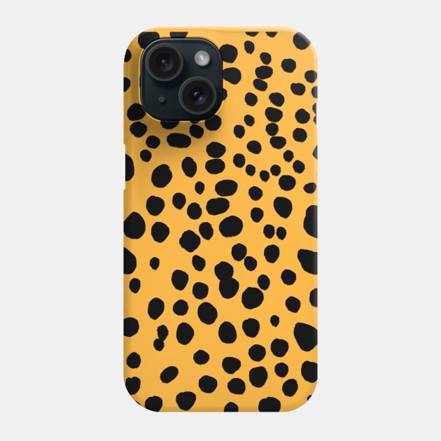 Dalmatian Print on Mustard Yellow Phone Case by OneThreeSix