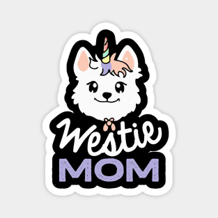 Westie Mom Unicorn Dog Owner West Highland White Terrier Dog Magnet