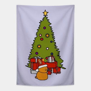 Cute Bunny and Christmas Tree Tapestry