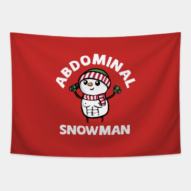 Abdominal Snowman - cute funny christmas design Tapestry by toruandmidori