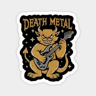 Death Metal Satanic Baphomet Cat playing guitar Magnet