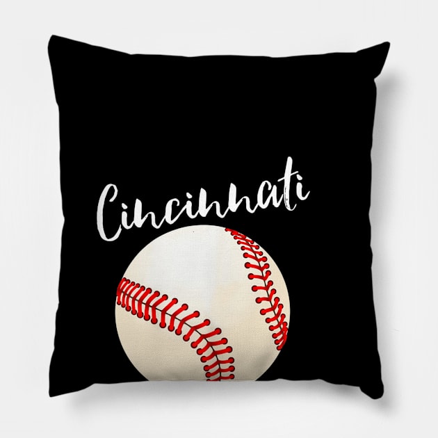 Cincinnati Baseball Women Black Pillow by Vigo