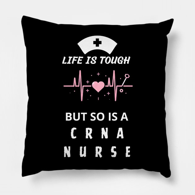 crna nurse strong gift idea Pillow by vaporgraphic