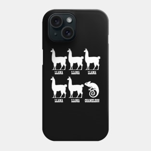 Llama Llama Llama Llama Llama Chameleon (White) Phone Case