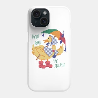 Rain Rain Go Away Duck Cross Stitch Phone Case