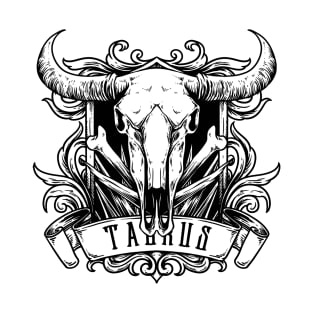 Zodiac Taurus ,Skull Animal T-Shirt