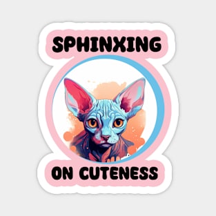 Sphinxing on Cuteness: The Endearing Adventures of Sphynx Kittens" Magnet