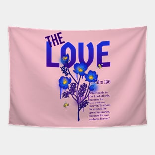 Love Bible Verse Quote Psalm Christian Christianity Flowers Tapestry