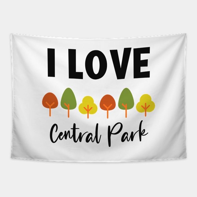 I Love Central Park, My Favorite Park Tapestry by Cor Designs