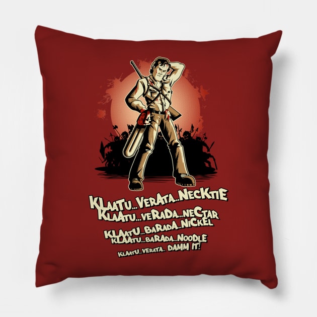 Klaatu Barada Nikto Pillow by saqman