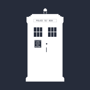 Simple White Tardis Silhouette T-Shirt