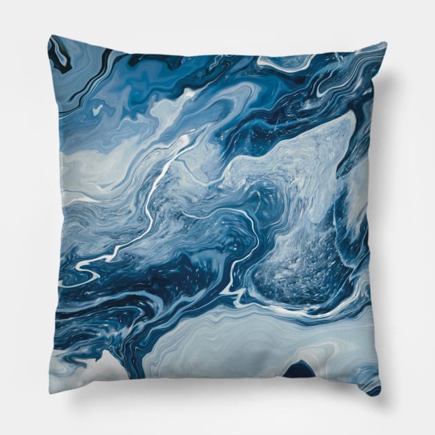 Acrylic Pour Fluid Painting Pillow by AnnaDreamsArt