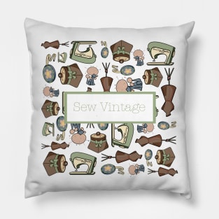 sew vintage 50s notions Pillow