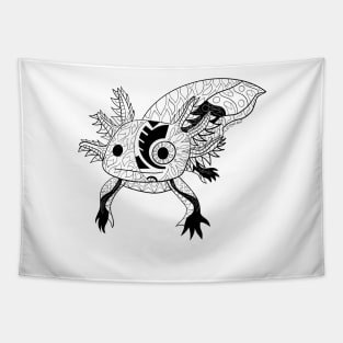 kawaii axolotl in totonac xochimilco pattern style Tapestry