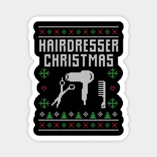 Hairdresser Ugly Christmas Sweater Hairdresser Christmas Gift Magnet