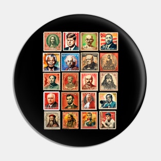 Postage Stamps Great Characters from History Pin