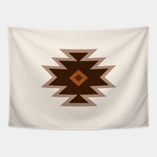 Aztec Single Motif Art Browns Rust Cream Tapestry