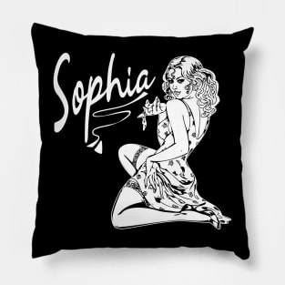 Sophia | Goldengirls |White retro vintage Pillow