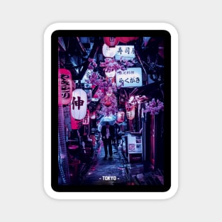 Tokyo Street Neon Synthwave Magnet