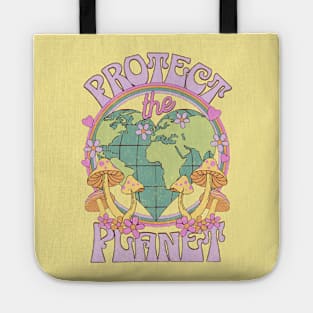 Protect the Planet Retro Earth Day Tote