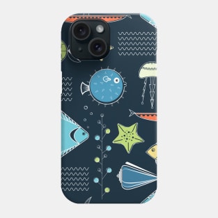 Underwater life blue Phone Case