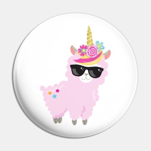 Unicorn Llama, Little Llama, Cute Llama, Alpaca Pin