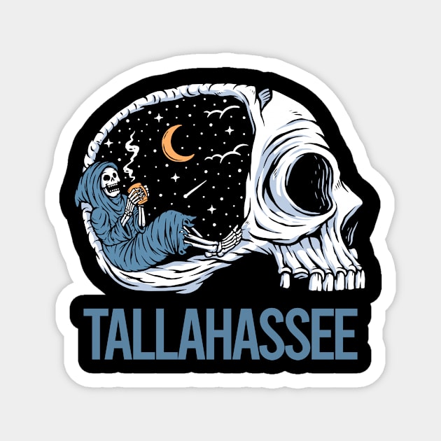 Chilling Skeleton Tallahassee Magnet by flaskoverhand