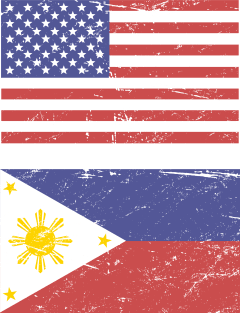 United States Flag & Philippines Flag Magnet