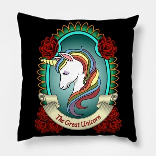 Vintage colorful unicorn Pillow