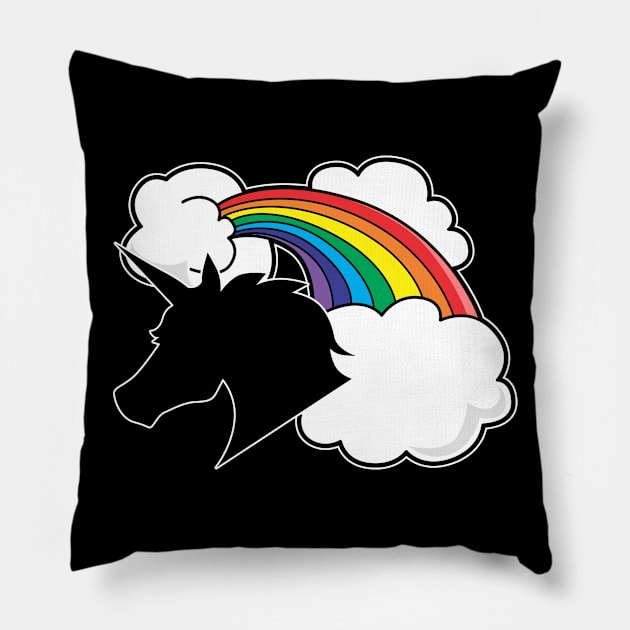 Rainbow Unicorn Pillow by Imutobi