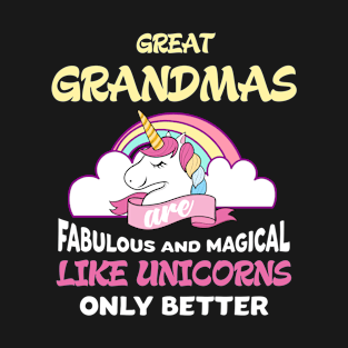 Great Grandmas Unicorn Novelty Gift Shirt T-Shirt