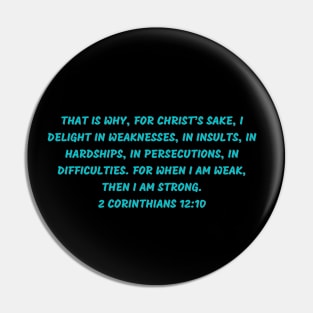 Bible Verse 2 Corinthians 12:10 Pin