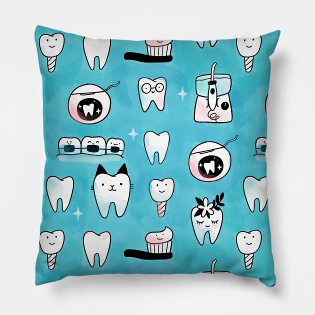 Dentistry. Tooth. Teeth. Pillow by kostolom3000
