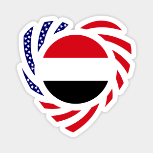 Yemeni American Multinational Patriot Flag (Heart) Magnet