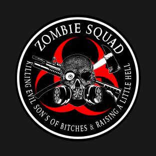 Biohazard Zombie Squad 3 Ring Patch outlined T-Shirt