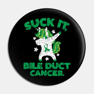 Suck It Bile Duct Cancer Unicorn Pin