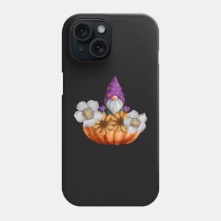 Gnome in a Pumpkin with Flowers Phone Case