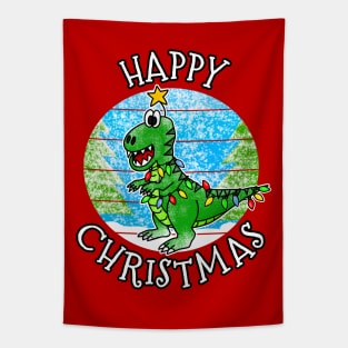 Christmas T-Rex Dinosaur Xmas 2022 Tapestry