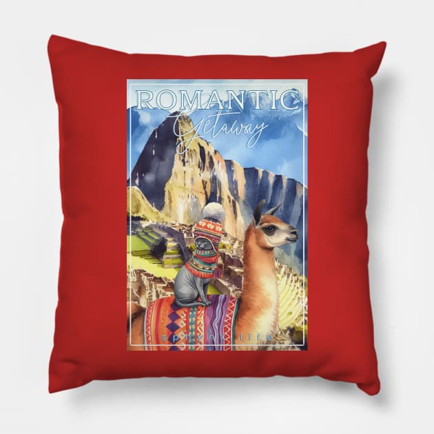 Romantic Getaway Cat Sphynx Life 39S Pillow by catsloveart