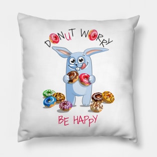 bunny donut worry Pillow