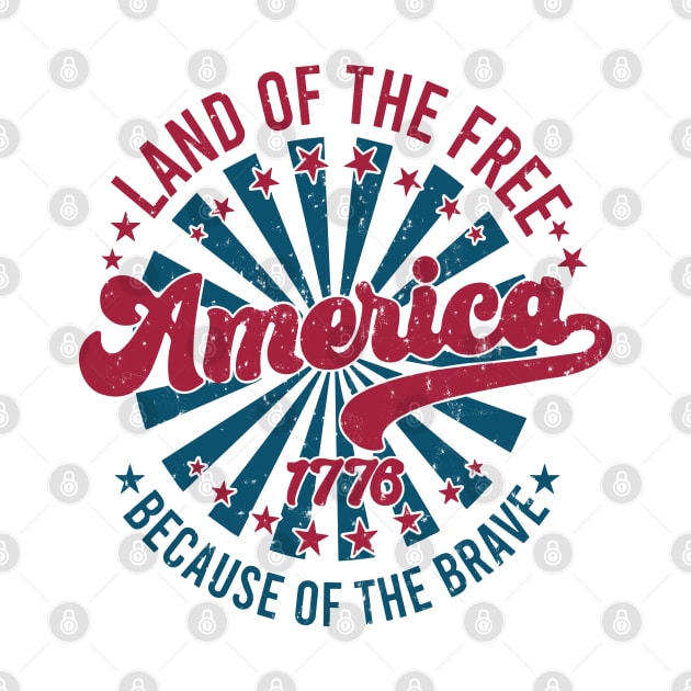America Land Of The Free Because Of The Brave Retro by Slondes
