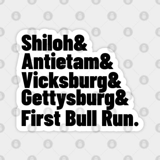 American Civil War History Battles Gettysburg Vicksburg Shiloh Magnet by Yesteeyear